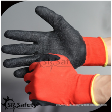 SRSAFETY preiswerte handschuhe / 13g rote polyester schale kniff latex palme / arbeitshandschuhe